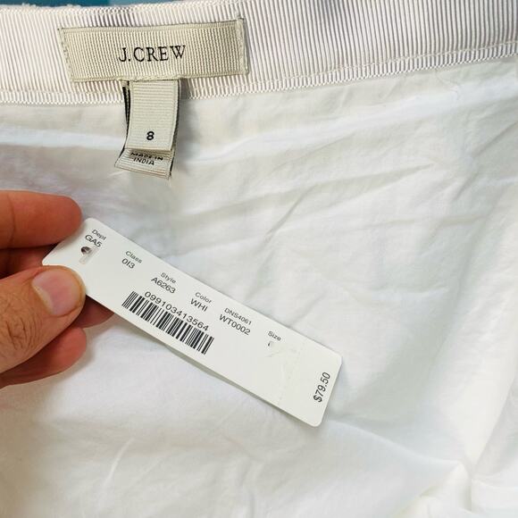 NWT J.Crew Swiss Dot White Skirt with Pompoms Size 8 - Picture 7 of 7